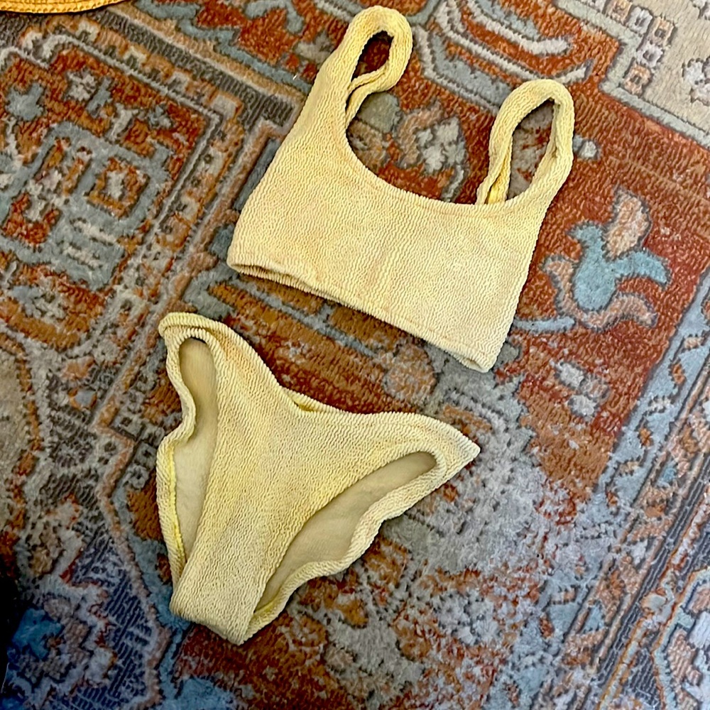 Crinkle bikini BoHo Rose (like Hunza G) one size